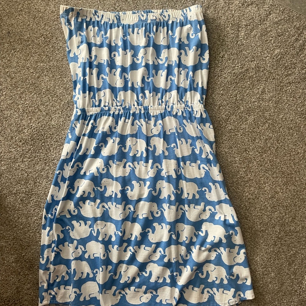 Lilly Pulitzer Women's Windsor Tusk In Sun Elephant Strapless Dress Cover-Up S